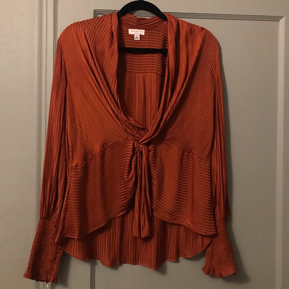 Silk orange current air blouse size small